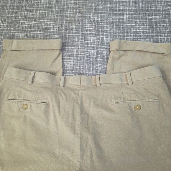 LRL Ralph Lauren Corduroy Pants Pleated Men's 38x30 (act 38x29) Camel Cuffed Hem - Picture 9 of 11